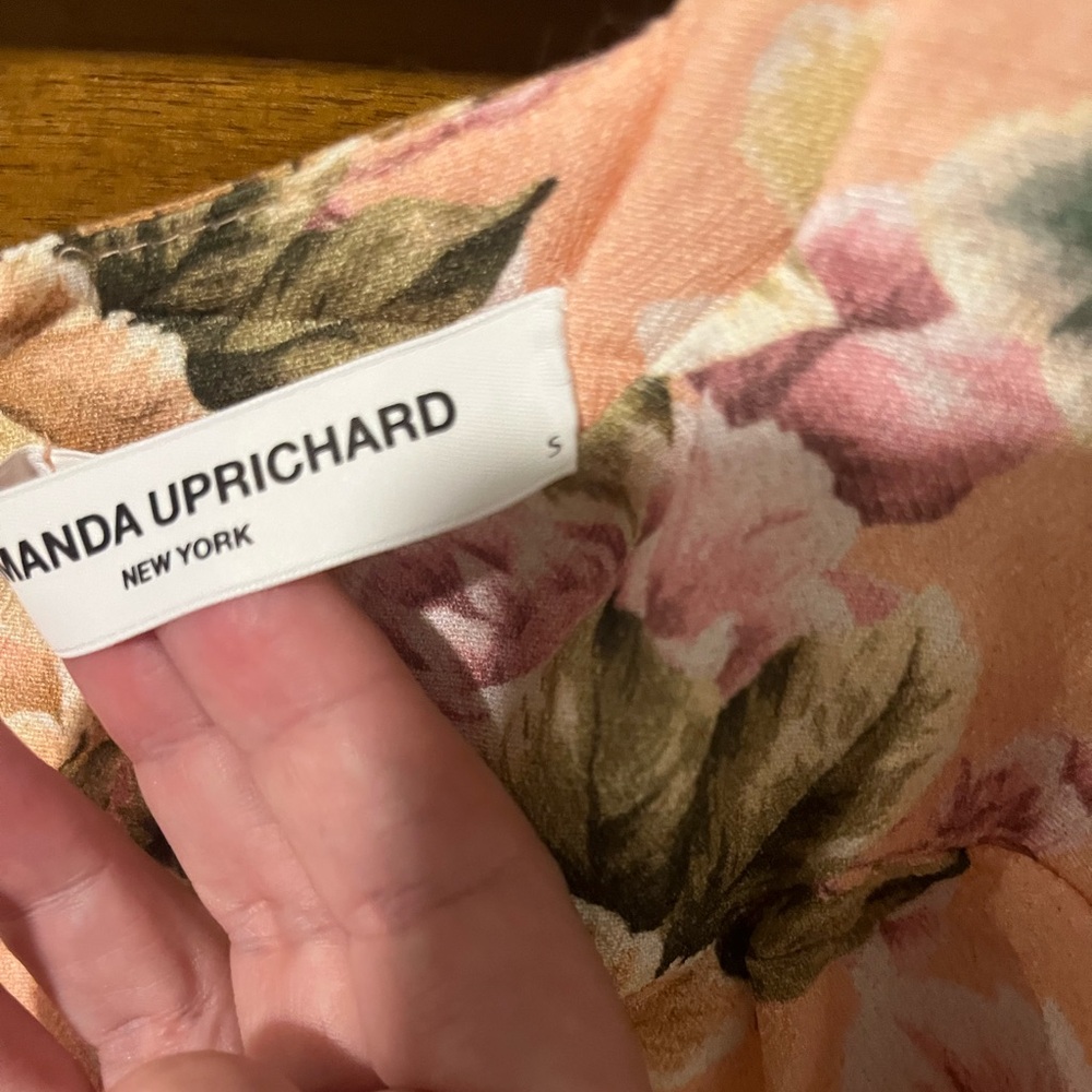 Amanda Uprichard Capulet Floral Tie Shoulder Floral Dress - Size Small - Picture 7 of 8